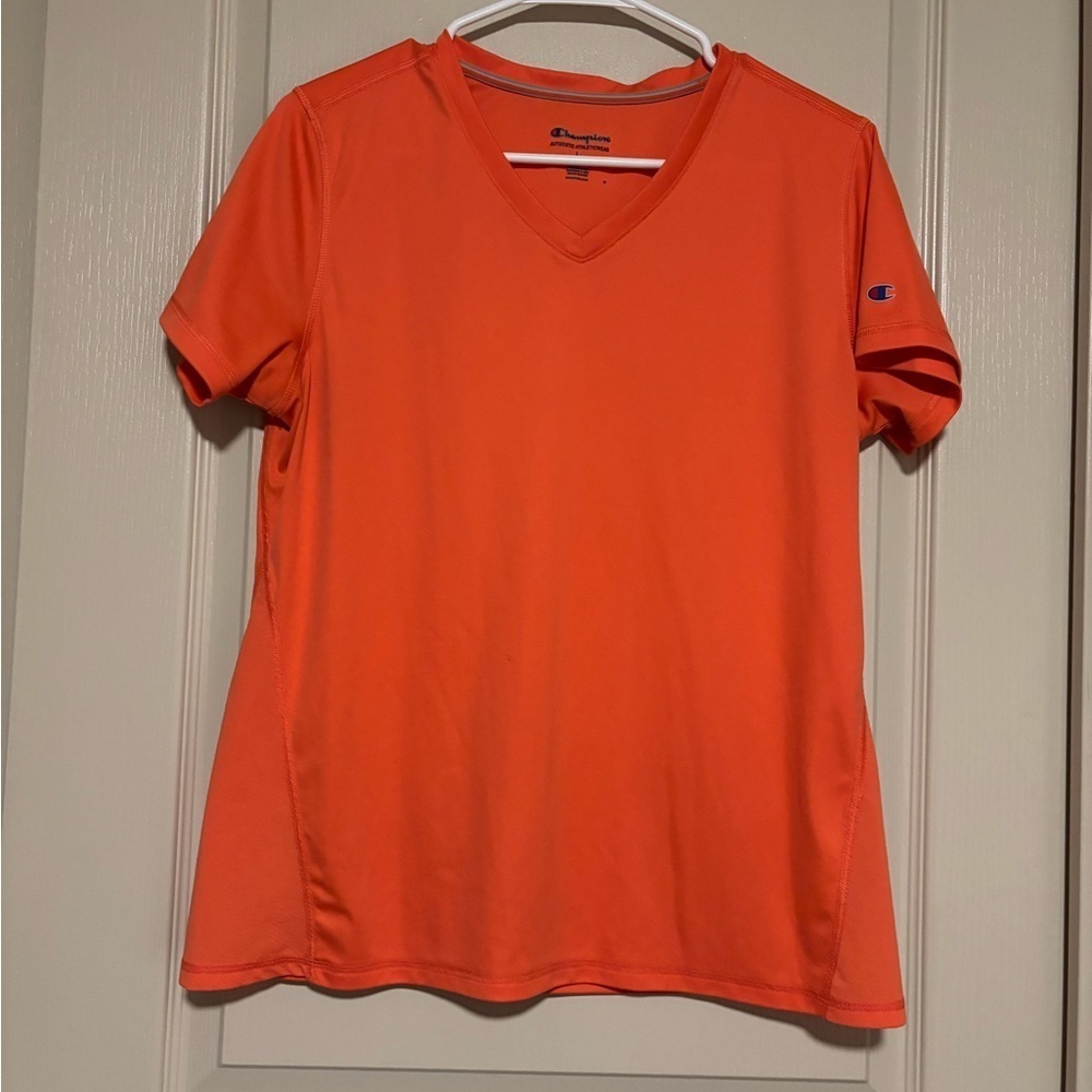 Champion Women's Bright Orange Short Sleeve Tee Size Large